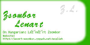 zsombor lenart business card